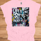 Urban Canvas: Raccoon Street Artist, Colorful Graffiti Mural, Inspirational Street Art - Graphic Tee Shirt