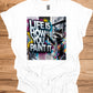 Urban Canvas: Raccoon Street Artist, Colorful Graffiti Mural, Inspirational Street Art - Graphic Tee Shirt