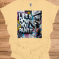 Urban Canvas: Raccoon Street Artist, Colorful Graffiti Mural, Inspirational Street Art - Graphic Tee Shirt