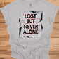 Urban Resilience: Lost but Never Alone, Grunge City Map Art, Typographic Street Design - Graphic Tee Shirt