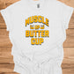 Muscle Up Buttercup: Retro Fitness Motivation, Grungy Gym Typography, Bold Yellow on Black Design - Graphic Tee Shirt