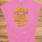 Muscle Up Buttercup: Retro Fitness Motivation, Grungy Gym Typography, Bold Yellow on Black Design - Graphic Tee Shirt