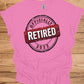 Officially Retired 2022: Vintage Retirement Stamp, Bold Red and Black Design, Distressed Circular Graphic - Graphic Tee Shirt