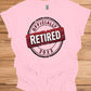 Officially Retired 2022: Vintage Retirement Stamp, Bold Red and Black Design, Distressed Circular Graphic - Graphic Tee Shirt