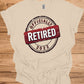 Officially Retired 2022: Vintage Retirement Stamp, Bold Red and Black Design, Distressed Circular Graphic - Graphic Tee Shirt
