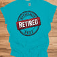 Officially Retired 2022: Vintage Retirement Stamp, Bold Red and Black Design, Distressed Circular Graphic - Graphic Tee Shirt