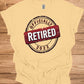 Officially Retired 2022: Vintage Retirement Stamp, Bold Red and Black Design, Distressed Circular Graphic - Graphic Tee Shirt