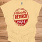 Officially Retired 2024: Bold Circular Announcement, Grunge Stamp Design, Retirement Celebration Graphic - Graphic Tee Shirt