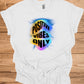 Positive Vibes Only: Vibrant Motivational Art, Psychedelic Lightning Design, Modern Typography Inspiration - Graphic Tee Shirt