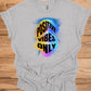 Positive Vibes Only: Vibrant Motivational Art, Psychedelic Lightning Design, Modern Typography Inspiration - Graphic Tee Shirt