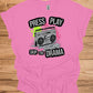 Press Play on Positivity: Retro Boombox Art, Grunge Street Style, 80s Music Nostalgia - Graphic Tee Shirt
