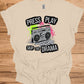 Press Play on Positivity: Retro Boombox Art, Grunge Street Style, 80s Music Nostalgia - Graphic Tee Shirt