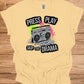 Press Play on Positivity: Retro Boombox Art, Grunge Street Style, 80s Music Nostalgia - Graphic Tee Shirt