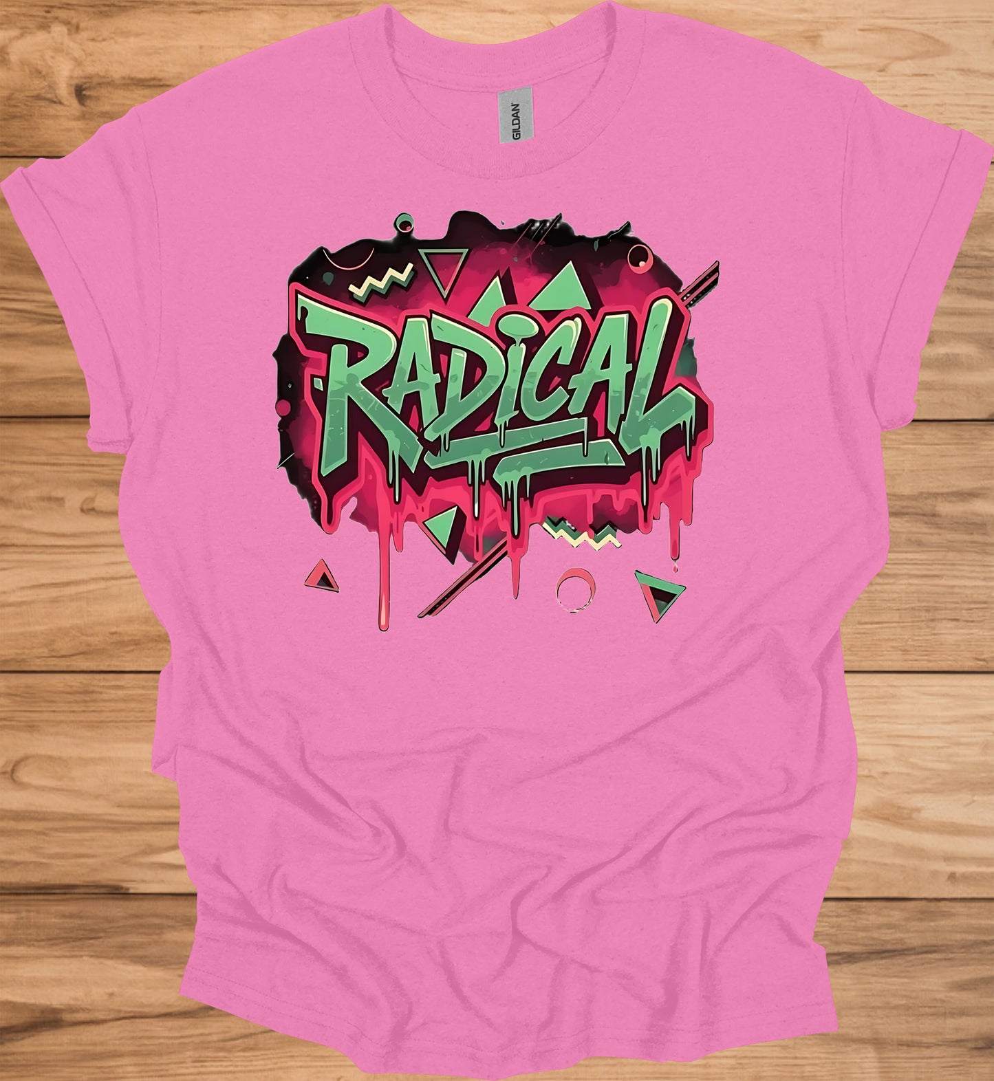 Radical: Neon Graffiti Art, Bold Typography Design, Street Culture Aesthetic - Graphic Tee Shirt
