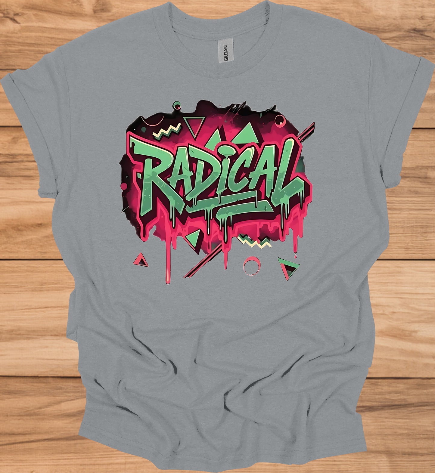 Radical: Neon Graffiti Art, Bold Typography Design, Street Culture Aesthetic - Graphic Tee Shirt