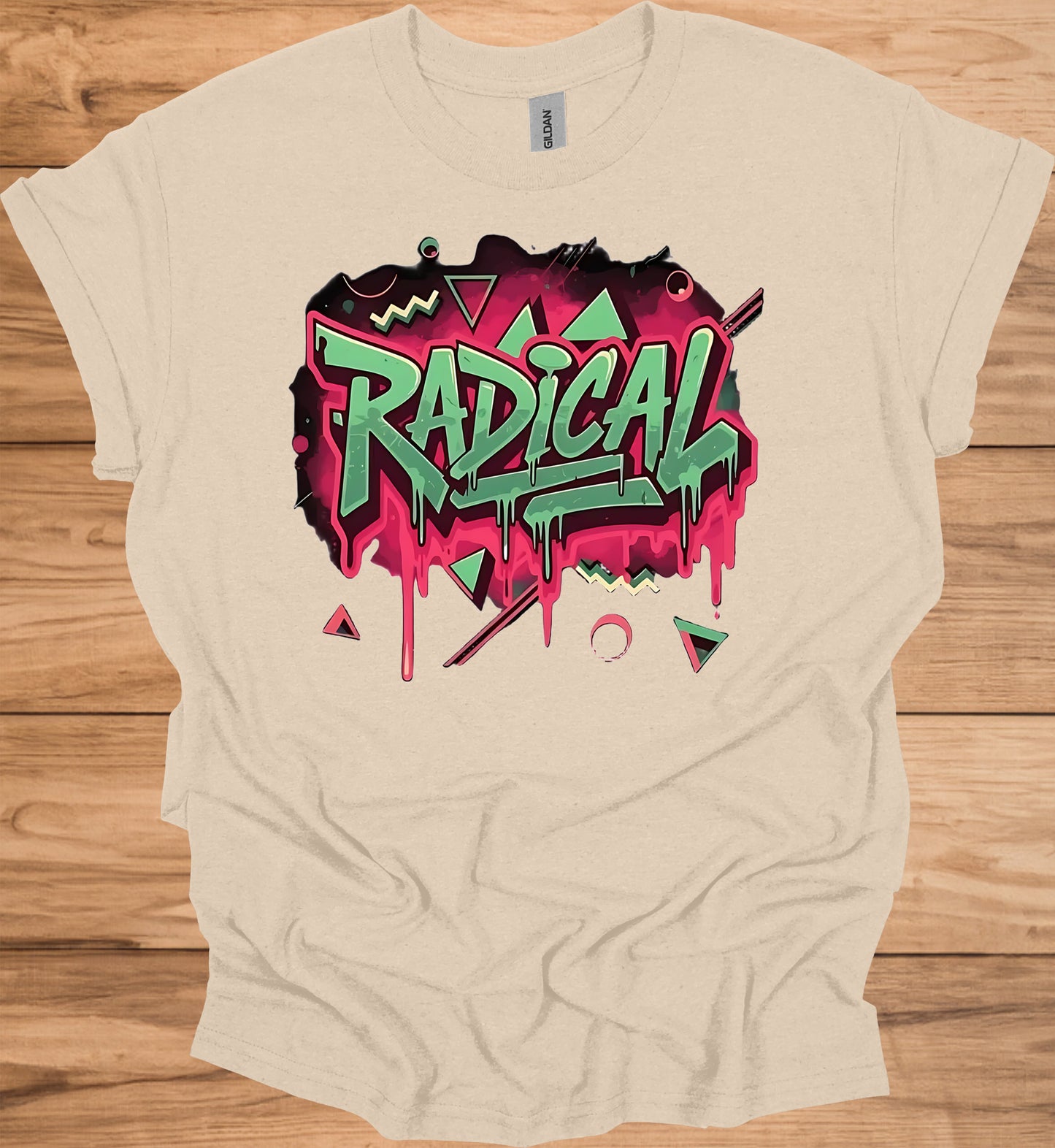 Radical: Neon Graffiti Art, Bold Typography Design, Street Culture Aesthetic - Graphic Tee Shirt
