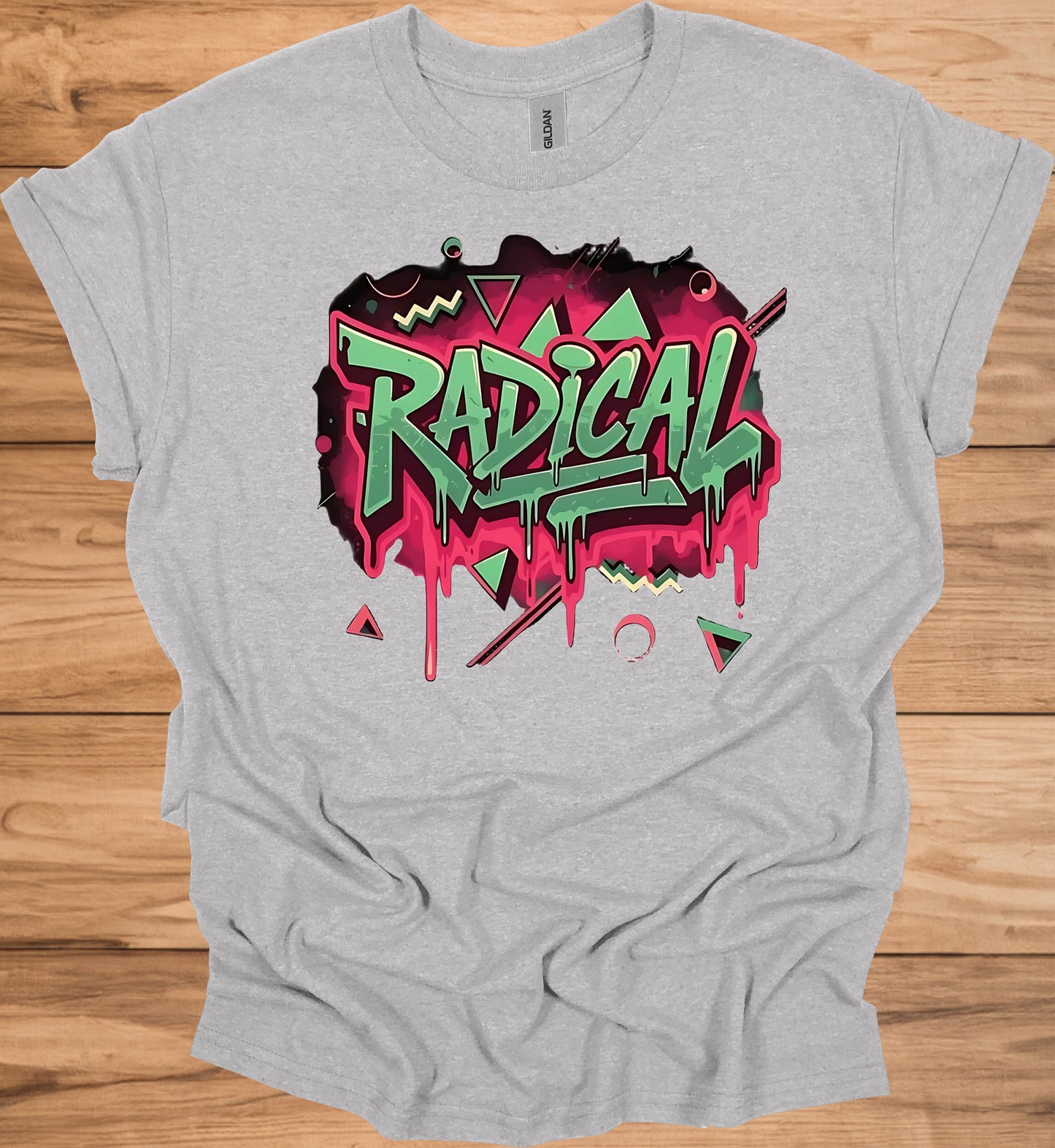 Radical: Neon Graffiti Art, Bold Typography Design, Street Culture Aesthetic - Graphic Tee Shirt