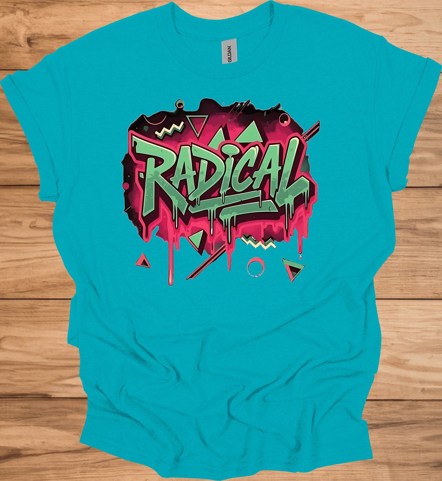 Radical: Neon Graffiti Art, Bold Typography Design, Street Culture Aesthetic - Graphic Tee Shirt