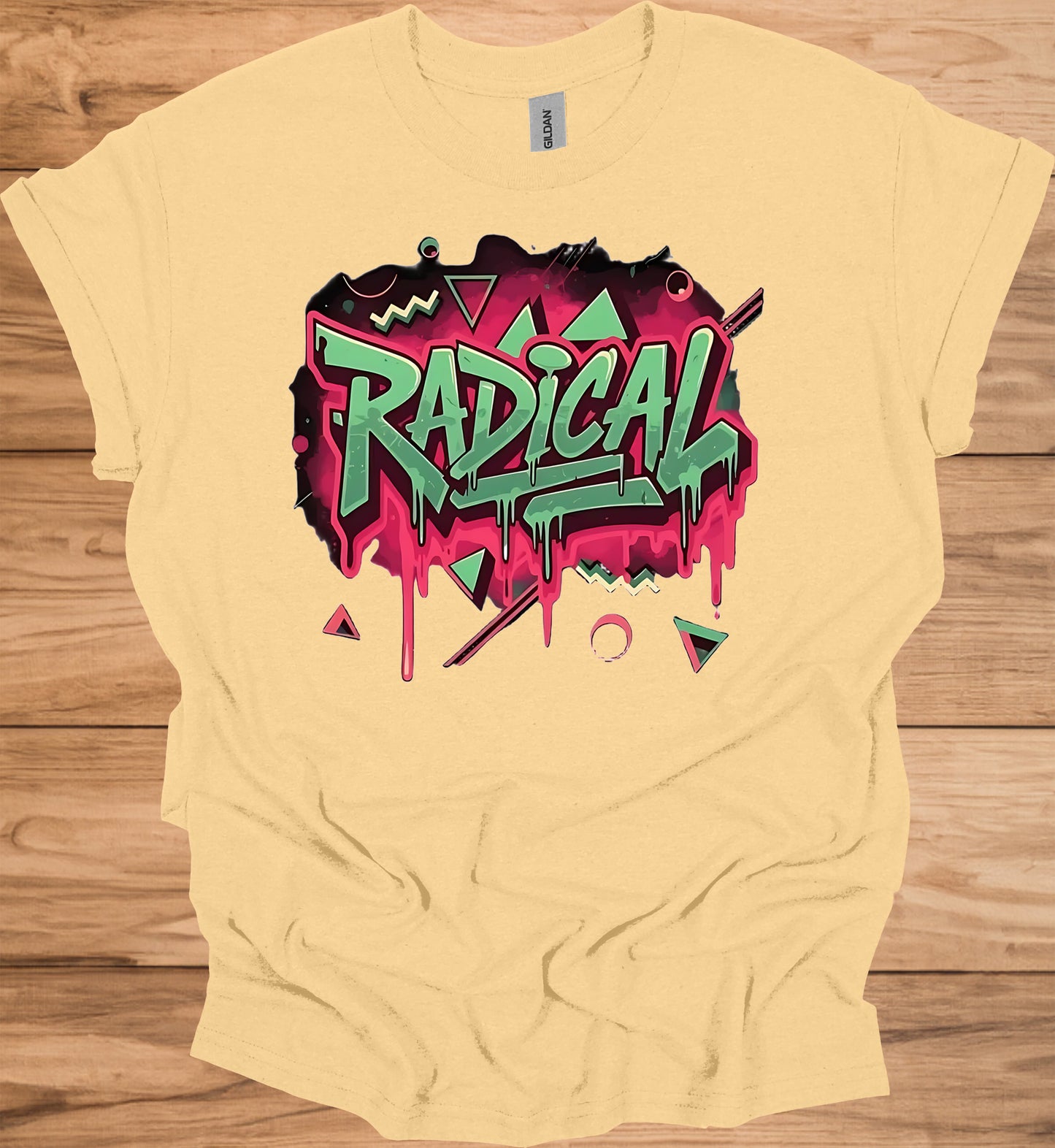 Radical: Neon Graffiti Art, Bold Typography Design, Street Culture Aesthetic - Graphic Tee Shirt