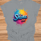 Shine On: Vibrant 3D Typography, Colorful Paint Splash Design, Motivational Graphic Art - Graphic Tee Shirt