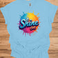 Shine On: Vibrant 3D Typography, Colorful Paint Splash Design, Motivational Graphic Art - Graphic Tee Shirt