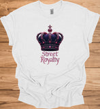 Street Royalty: Purple Crown Illustration, Urban Fashion Branding, Regal Gemstone Artwork - Graphic Tee Shirt