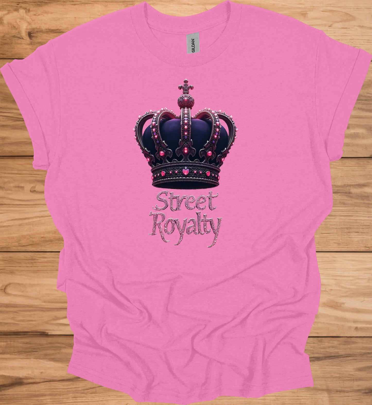 Street Royalty: Purple Crown Illustration, Urban Fashion Branding, Regal Gemstone Artwork - Graphic Tee Shirt