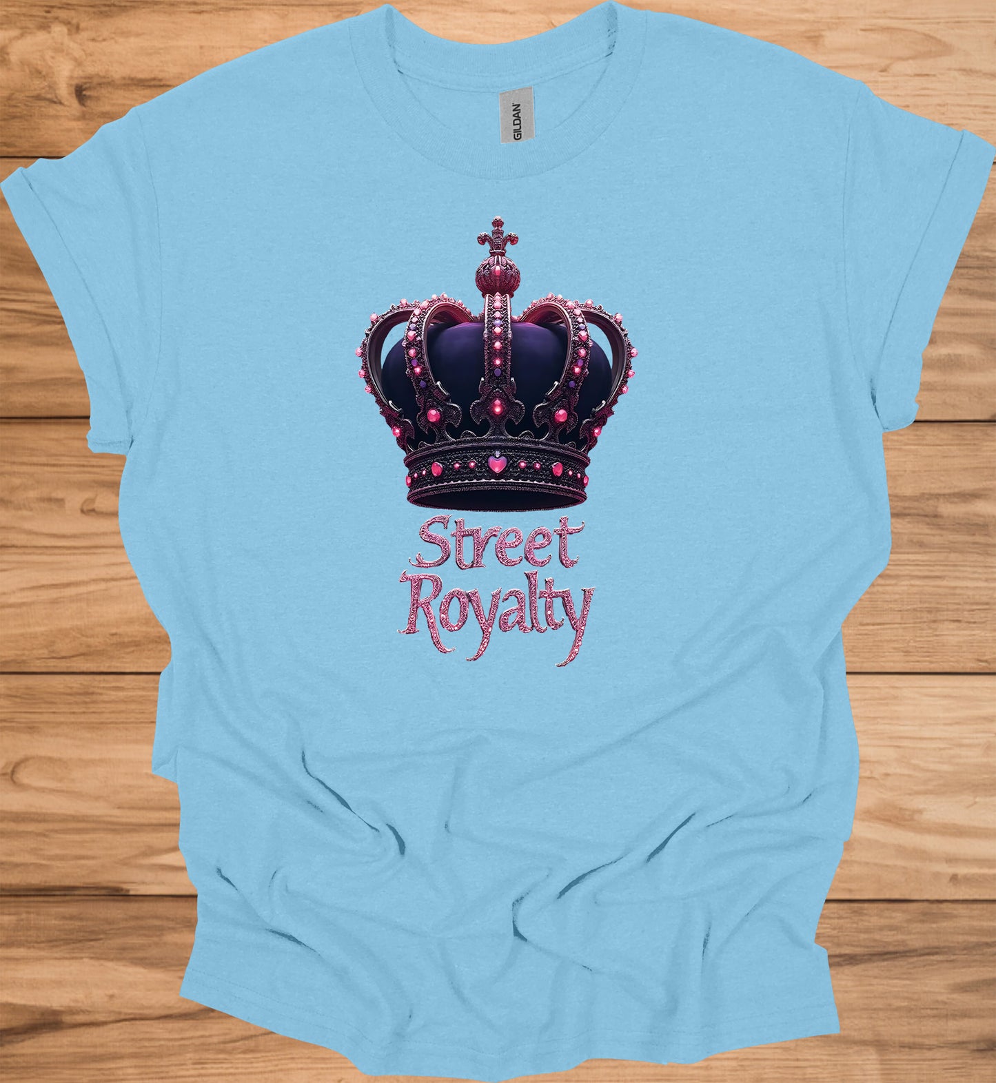 Street Royalty: Purple Crown Illustration, Urban Fashion Branding, Regal Gemstone Artwork - Graphic Tee Shirt