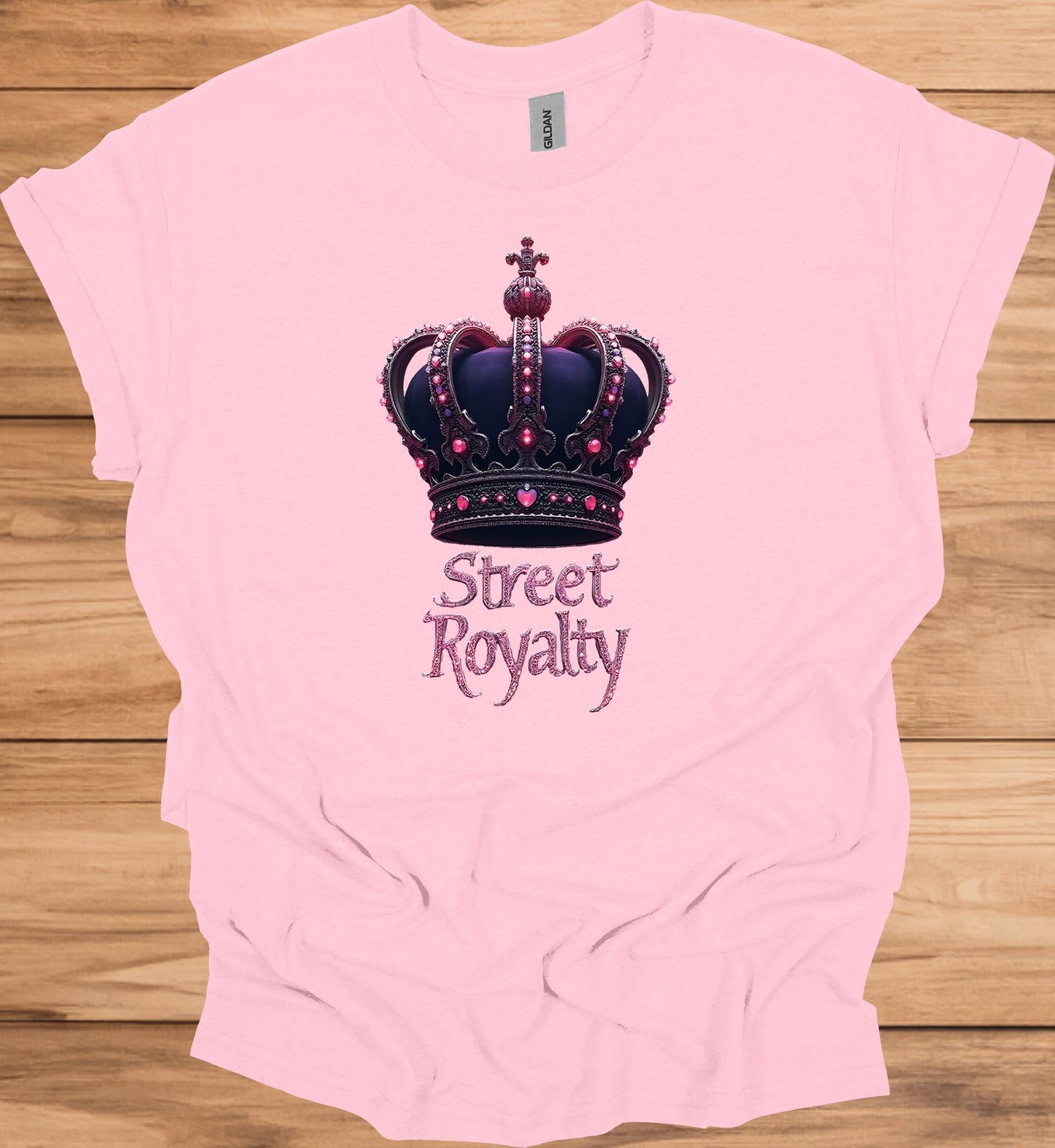 Street Royalty: Purple Crown Illustration, Urban Fashion Branding, Regal Gemstone Artwork - Graphic Tee Shirt