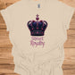 Street Royalty: Purple Crown Illustration, Urban Fashion Branding, Regal Gemstone Artwork - Graphic Tee Shirt