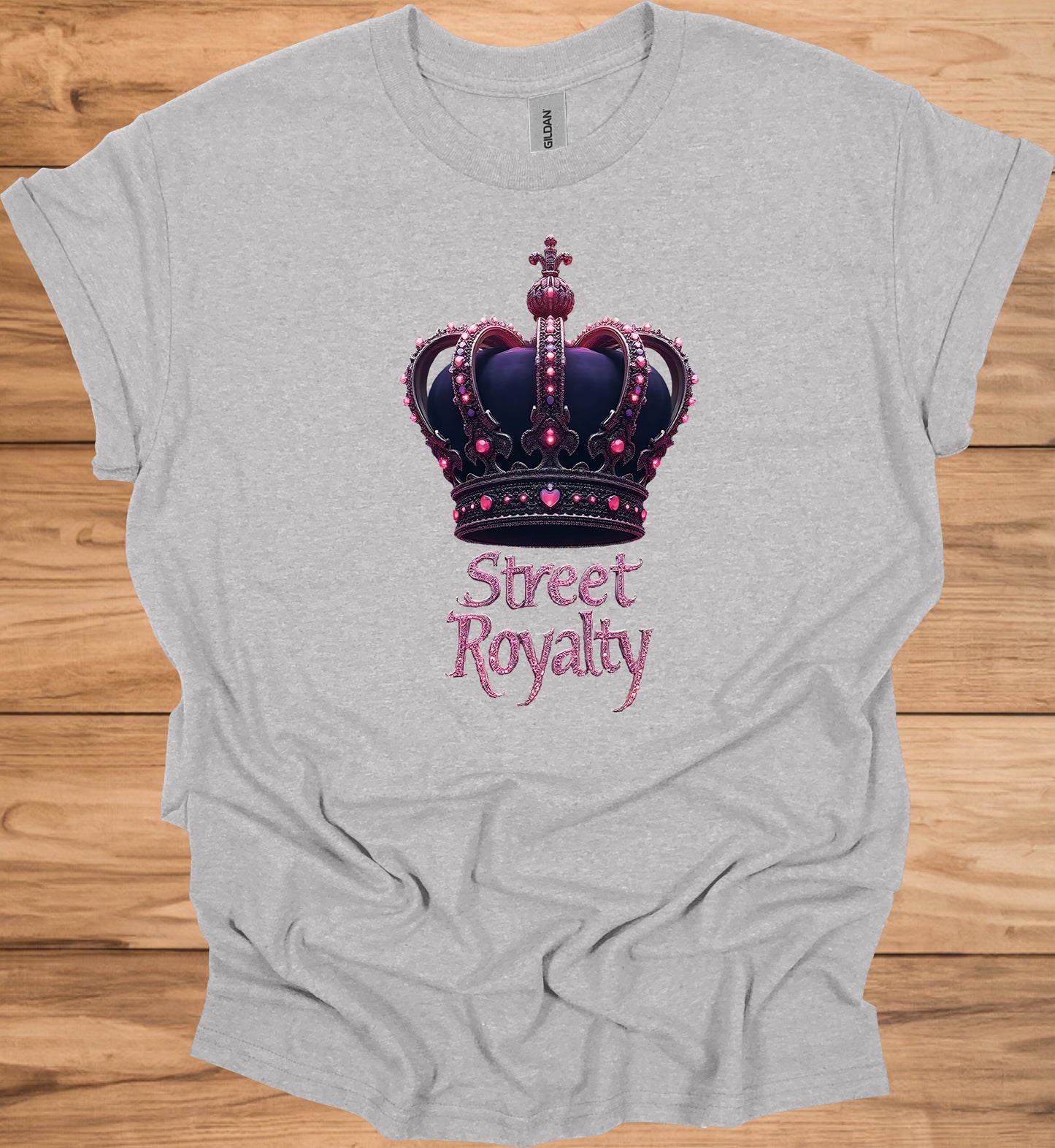 Street Royalty: Purple Crown Illustration, Urban Fashion Branding, Regal Gemstone Artwork - Graphic Tee Shirt