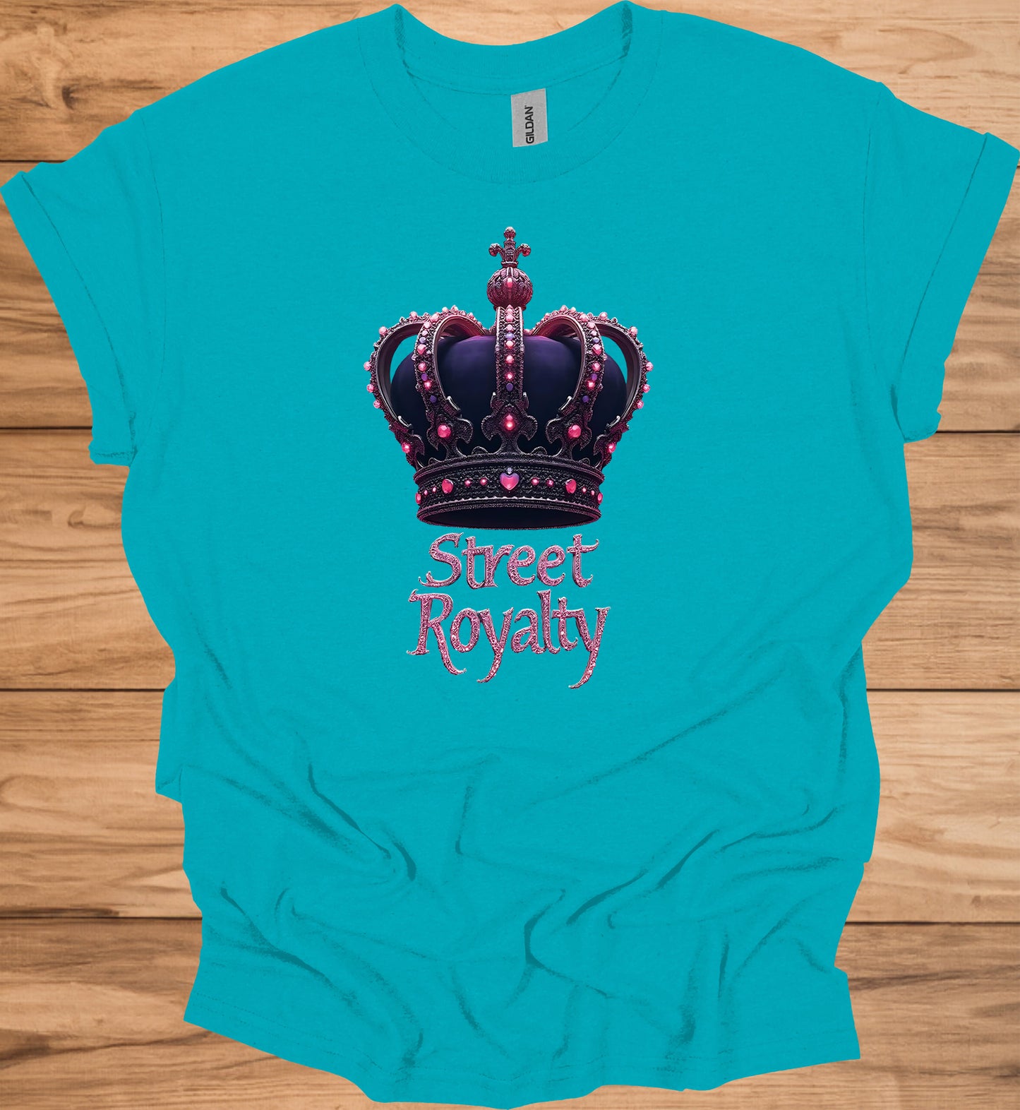 Street Royalty: Purple Crown Illustration, Urban Fashion Branding, Regal Gemstone Artwork - Graphic Tee Shirt