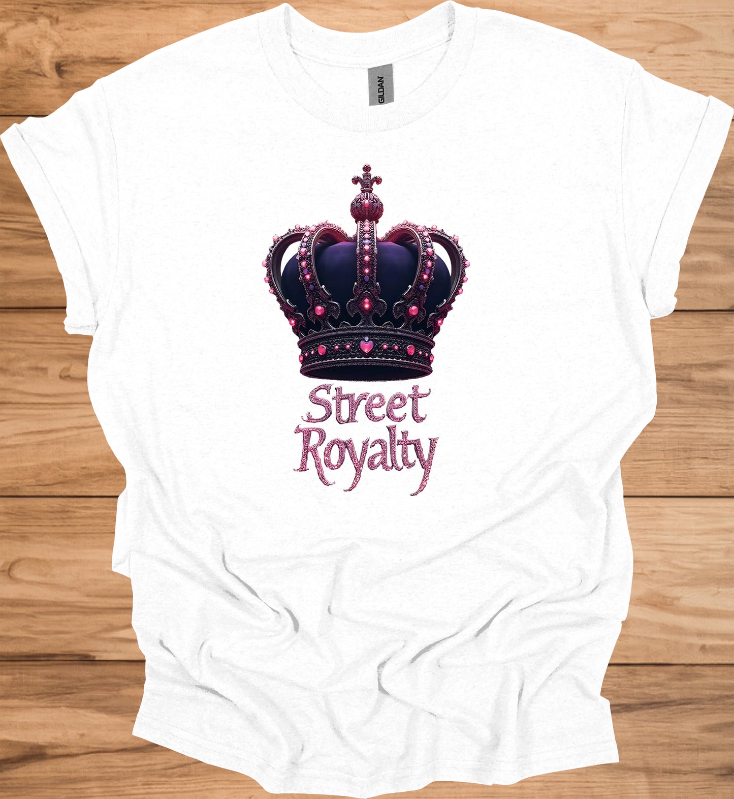 Street Royalty: Purple Crown Illustration, Urban Fashion Branding, Regal Gemstone Artwork - Graphic Tee Shirt