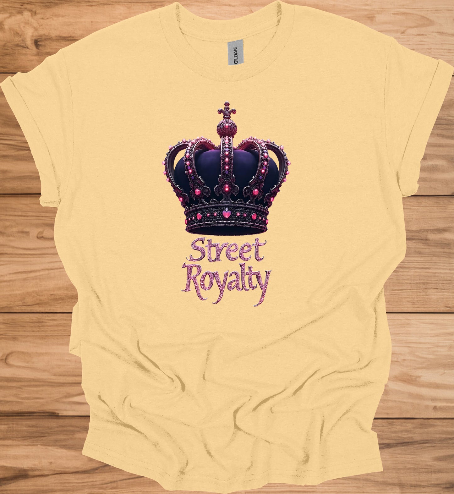 Street Royalty: Purple Crown Illustration, Urban Fashion Branding, Regal Gemstone Artwork - Graphic Tee Shirt