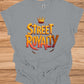 Street Royalty: Urban 3D Logo Design, Golden Crown Emblem, Gritty Textured Typography - Graphic Tee Shirt