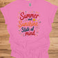 Summer Sunshine State of Mind: Vibrant Typography Art, Whimsical Hand-Drawn Illustrations, Colorful Summer-Themed Design - Graphic Tee Shirt