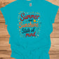Summer Sunshine State of Mind: Vibrant Typography Art, Whimsical Hand-Drawn Illustrations, Colorful Summer-Themed Design - Graphic Tee Shirt