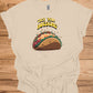 Taco 'Bout Awesome!: Vibrant Mexican Food Illustration, Cartoon Taco Graphic Design, Eye-Catching Menu Display Art - Graphic Tee Shirt