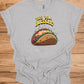 Taco 'Bout Awesome!: Vibrant Mexican Food Illustration, Cartoon Taco Graphic Design, Eye-Catching Menu Display Art - Graphic Tee Shirt