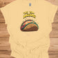 Taco 'Bout Awesome!: Vibrant Mexican Food Illustration, Cartoon Taco Graphic Design, Eye-Catching Menu Display Art - Graphic Tee Shirt