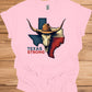 Texas Strong: Lone Star Pride, Longhorn Skull Art, Patriotic Cowboy Heritage - Graphic Tee Shirt