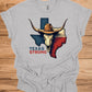 Texas Strong: Lone Star Pride, Longhorn Skull Art, Patriotic Cowboy Heritage - Graphic Tee Shirt