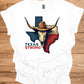 Texas Strong: Lone Star Pride, Longhorn Skull Art, Patriotic Cowboy Heritage - Graphic Tee Shirt