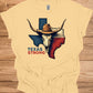 Texas Strong: Lone Star Pride, Longhorn Skull Art, Patriotic Cowboy Heritage - Graphic Tee Shirt