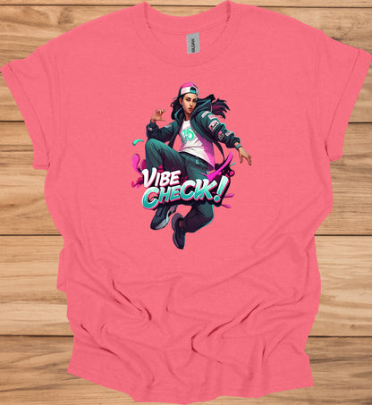 Vibe Check!: Urban Streetwear Illustration, Trendy Digital Art, Youth Culture Artwork - Graphic Tee Shirt