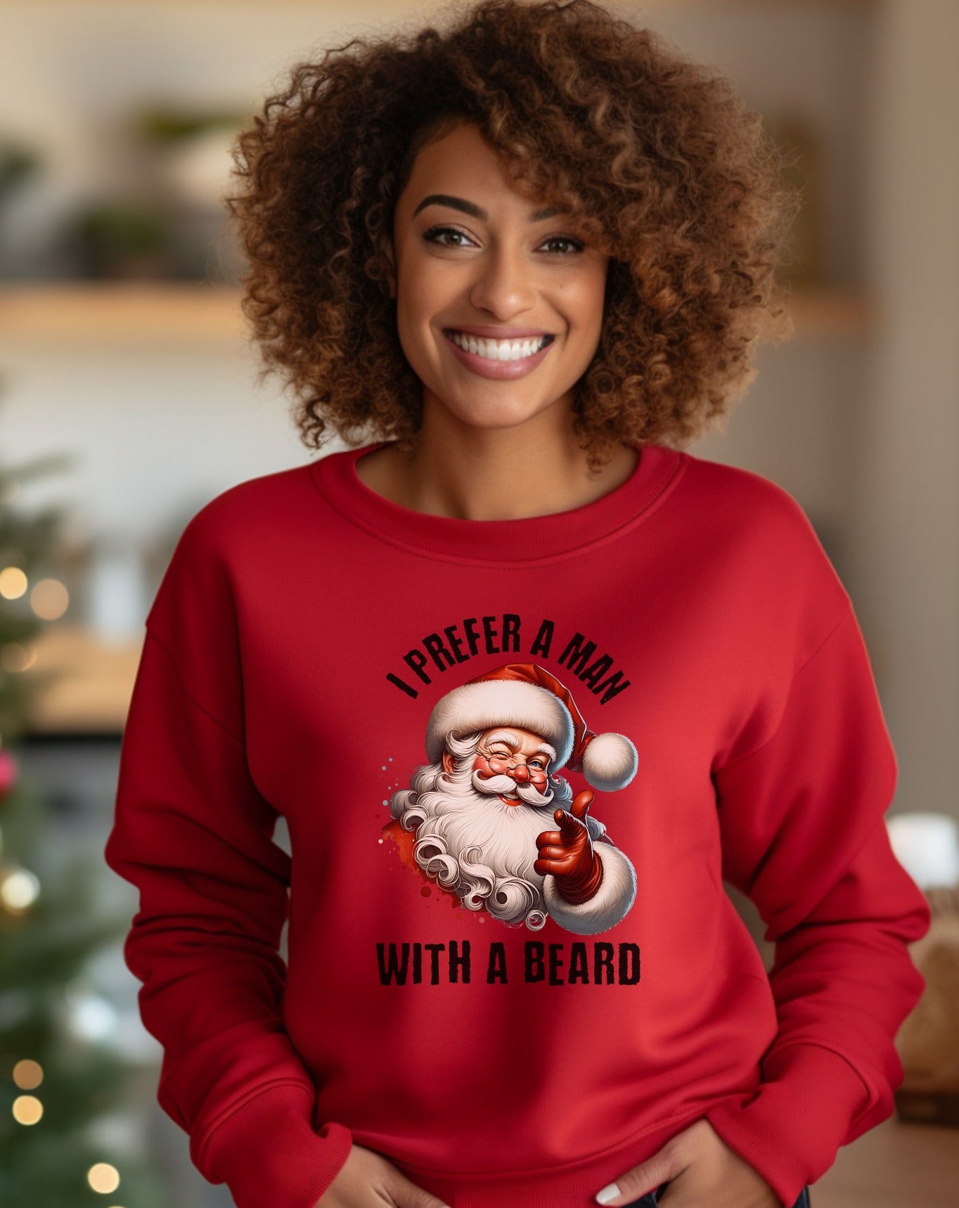 I Prefer A Man With A Beard Christmas shirt product type