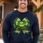 Festive Green Bow Graphic Sweater Christmas product type