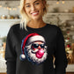 Cool Santa Blowing Bubble Gum Funny Christmas Sweatshirt