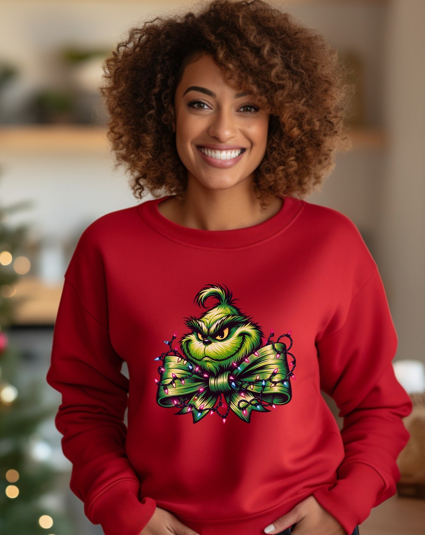 Festive Grinch Light-Up Bow Crewneck product type