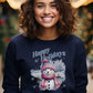 Happy Holidays Snowman Illustration Festive Season Sweatshirt